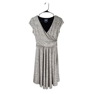 Maeve Anthropologie Tamera Wrap Dress Silver Shimmer New Years Party Size XSP